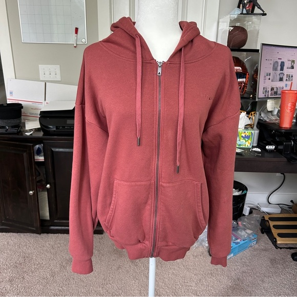 Vitality Rosewood Red Cozy Uni Zip Up Hoodie Size Small - Picture 9 of 14